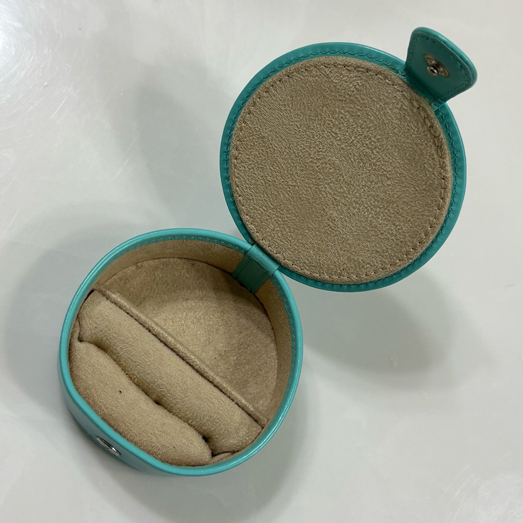 RareTiffany  Co Travel Blue Turquoise Leather Jewelry Case
